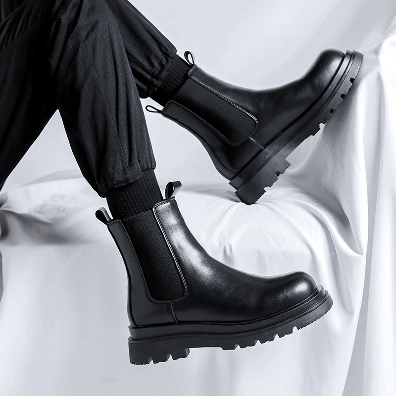 Leather Work Fabric - 영국 2025 남성 가죽 부츠 사계절