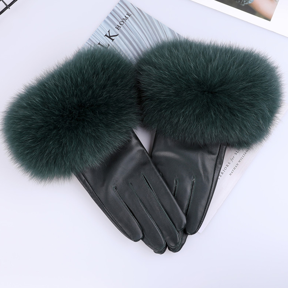 양모 천연 여우 모피 트리밍 장갑 여성 정품 가죽 손목 - Leather Work Winter Gloves 리뷰 및 가격