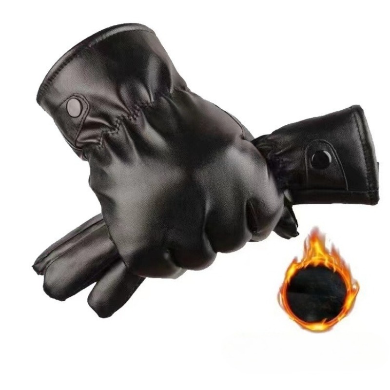 겨울 패션 블랙 PU 가죽 장갑 남성 얇은 스타일 운전 - Leather Work Winter Gloves 리뷰 및 가격