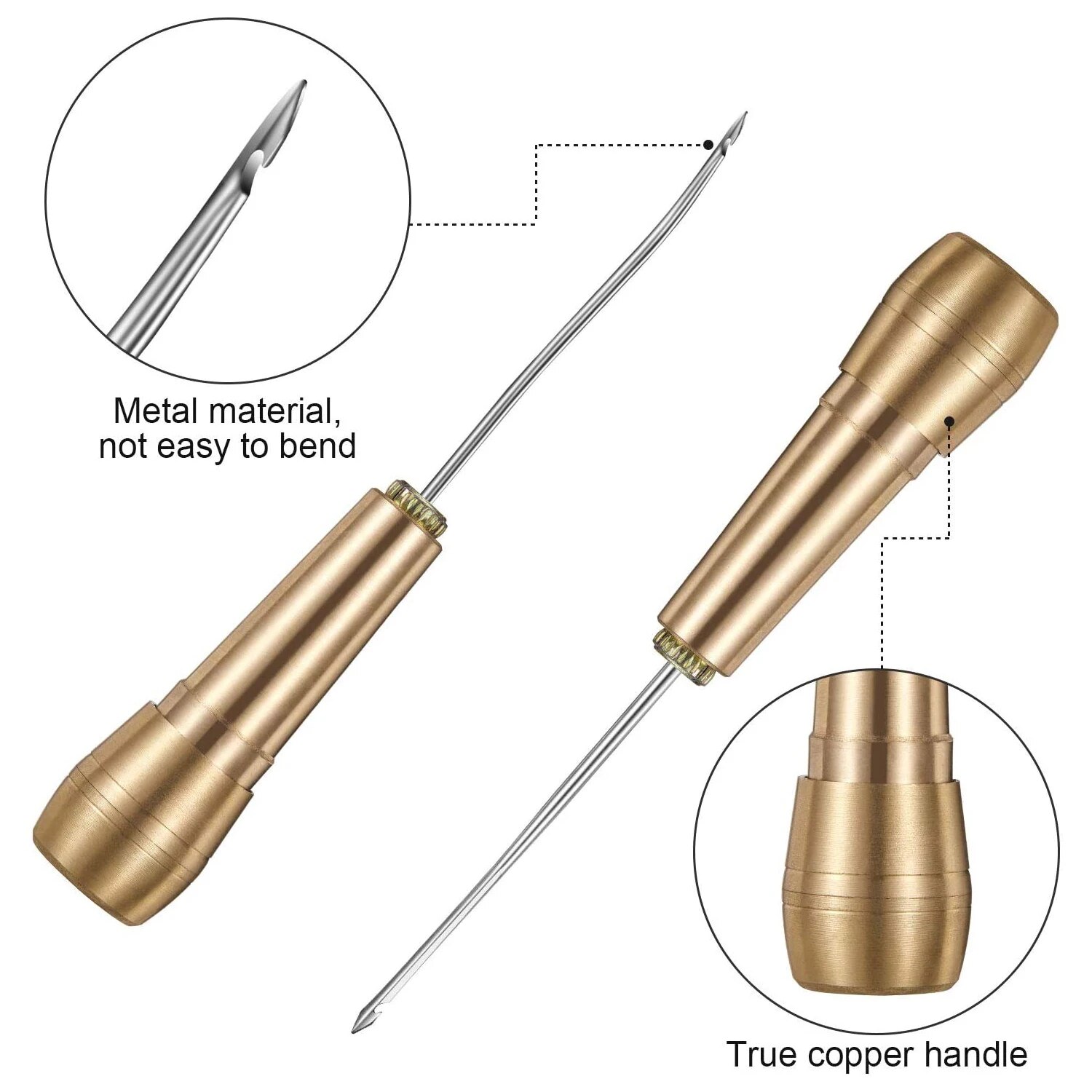 가죽 재봉 키트 DIY 가죽 재봉 송곳 바늘, 구리 손 - Leatherwork Tool Kit 리뷰 및 가격