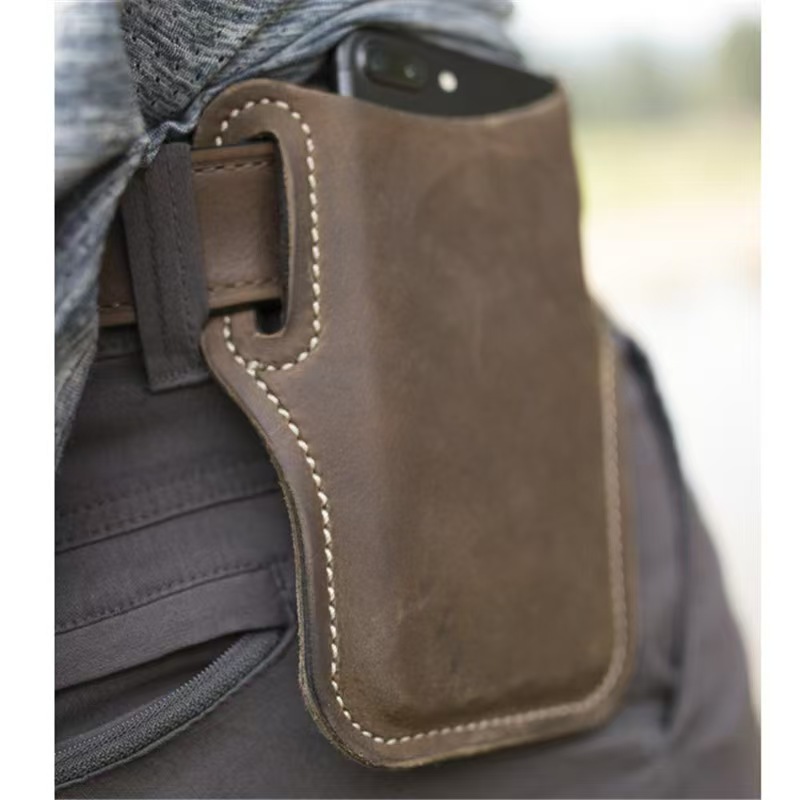 야외용 레트로 가죽 휴대폰 허리 가방 벨트 착용 남성용 - Leather Work Bag Laptop 리뷰 및 가격