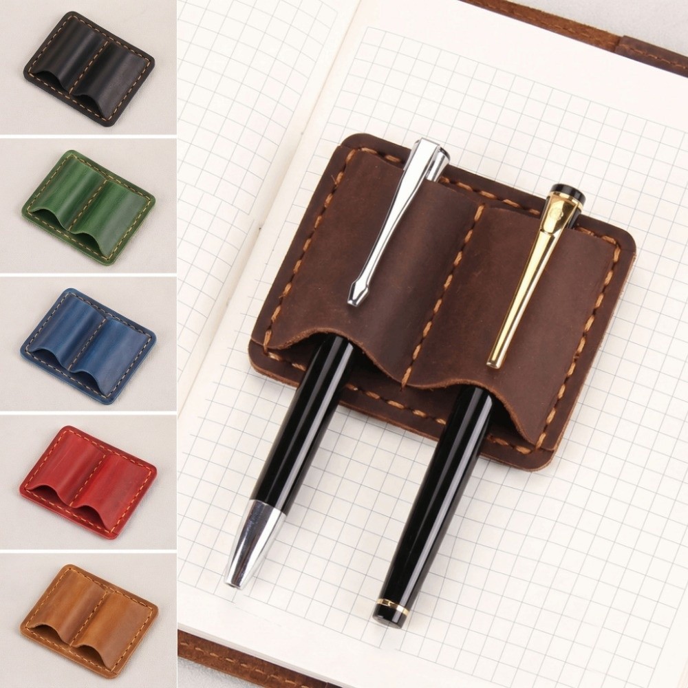 더블 빈티지 가죽 펜 루프 홀더 우아한 수제 레트로 펜 - Leatherwork Books 리뷰 및 가격